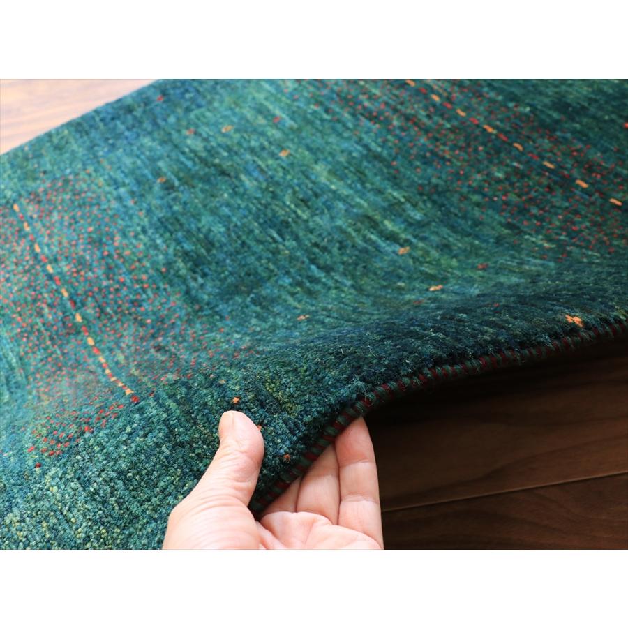 ギャッベ　ロリアタシュ　最高級の細かな織り 92x61cm 最上級の織り　グリーングラデーション |  | 10