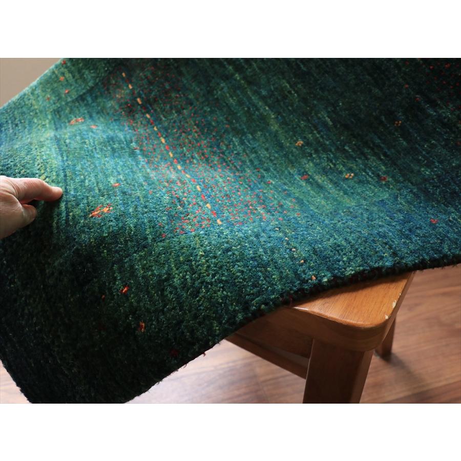 ギャッベ　ロリアタシュ　最高級の細かな織り 92x61cm 最上級の織り　グリーングラデーション |  | 12