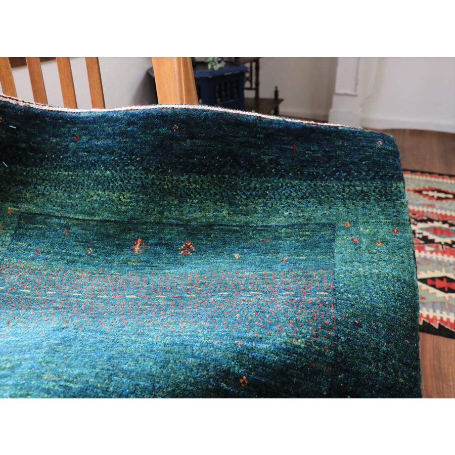 ギャッベ　ロリアタシュ　最高級の細かな織り 92x61cm 最上級の織り　グリーングラデーション |  | 13