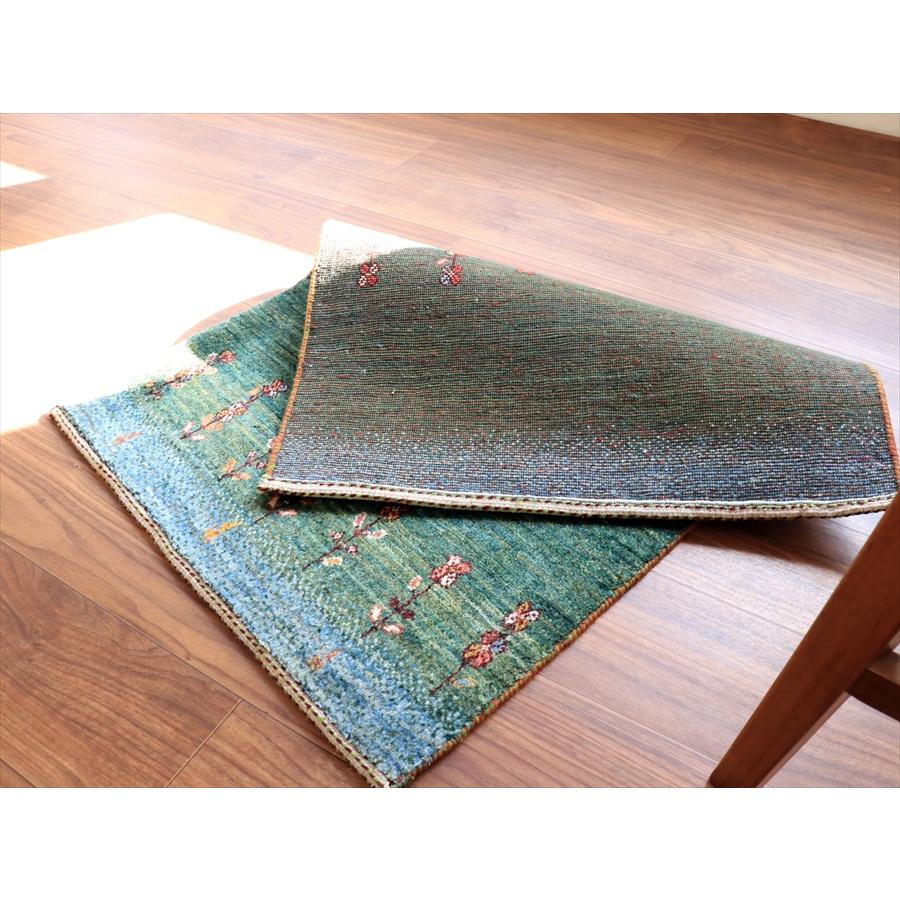 ギャッベ ノウバフト Nowbaft 92x64cm ブルーグリーン　花咲く草原 |  | 10