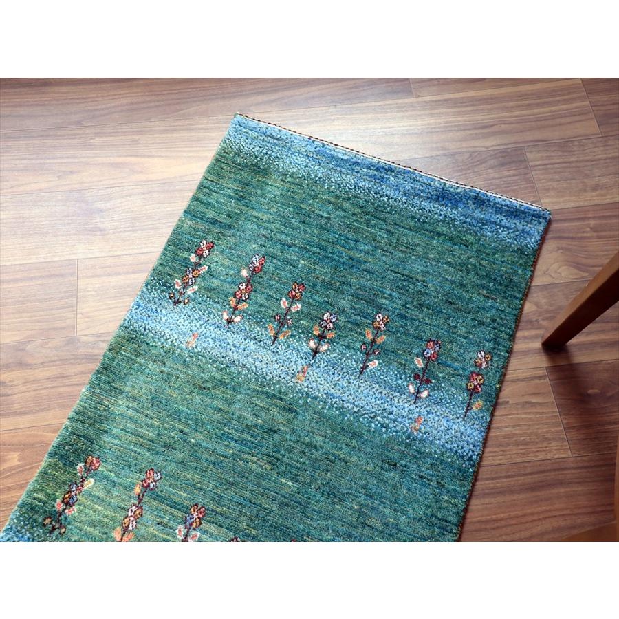 ギャッベ ノウバフト Nowbaft 92x64cm ブルーグリーン　花咲く草原 |  | 05
