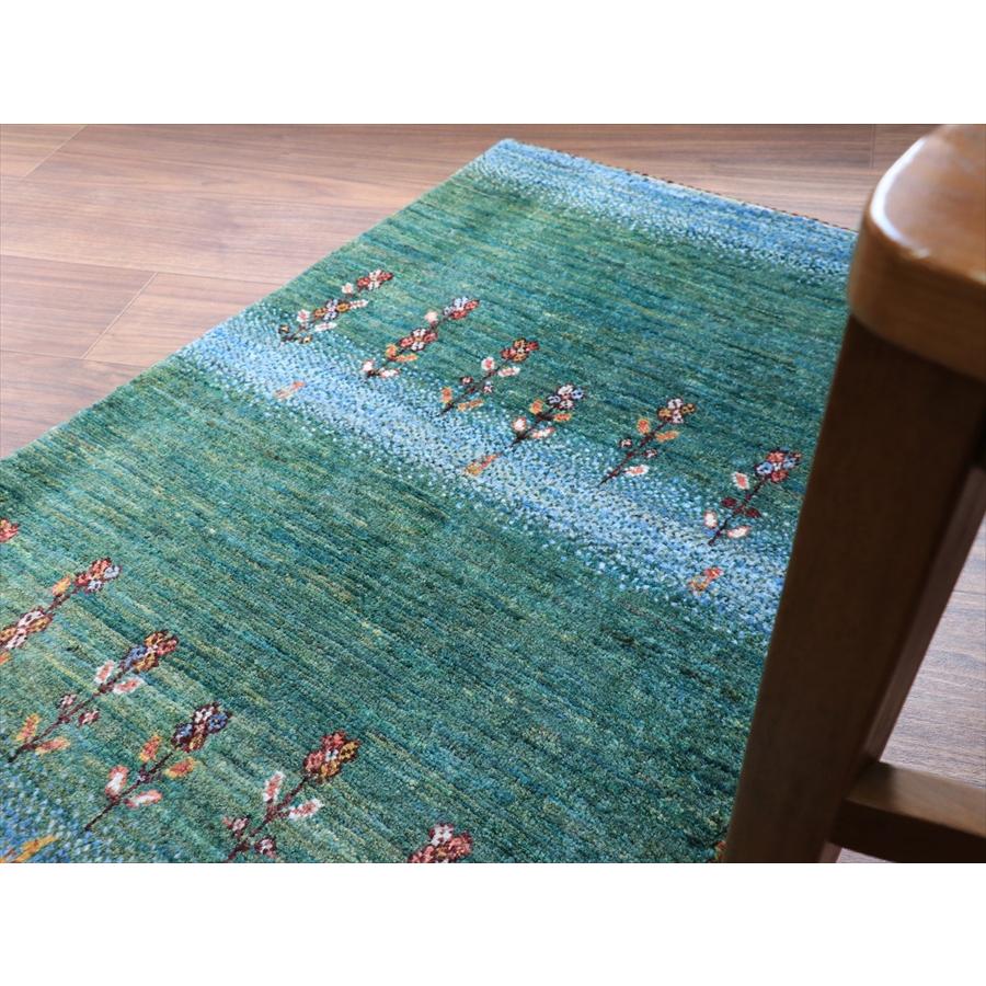 ギャッベ ノウバフト Nowbaft 92x64cm ブルーグリーン　花咲く草原 |  | 07