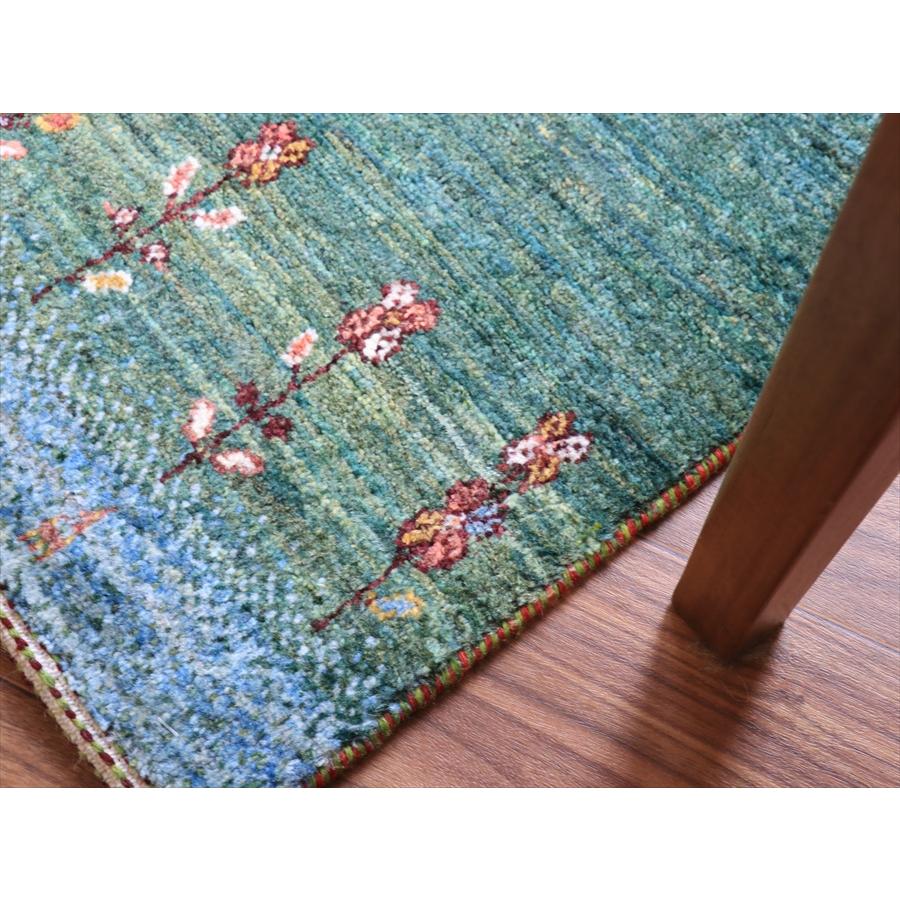 ギャッベ ノウバフト Nowbaft 92x64cm ブルーグリーン　花咲く草原 |  | 09