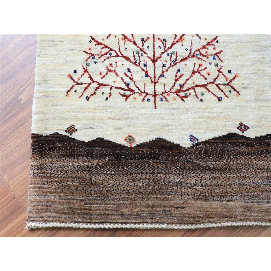 ギャッベ ノウバフト 100x67cm モノトーン　ダークブラウン＆アイボリー/生命の木 |  | 03