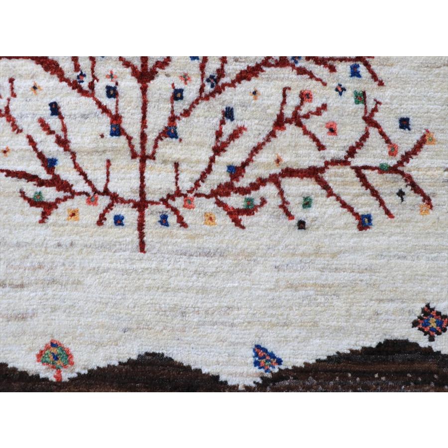 ギャッベ ノウバフト 100x67cm モノトーン　ダークブラウン＆アイボリー/生命の木 |  | 04