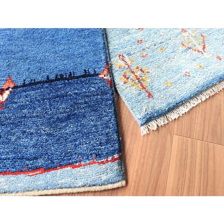 ギャッベ ノマド  84x57cm ブルー＆ナチュラルアイボリー |  | 10