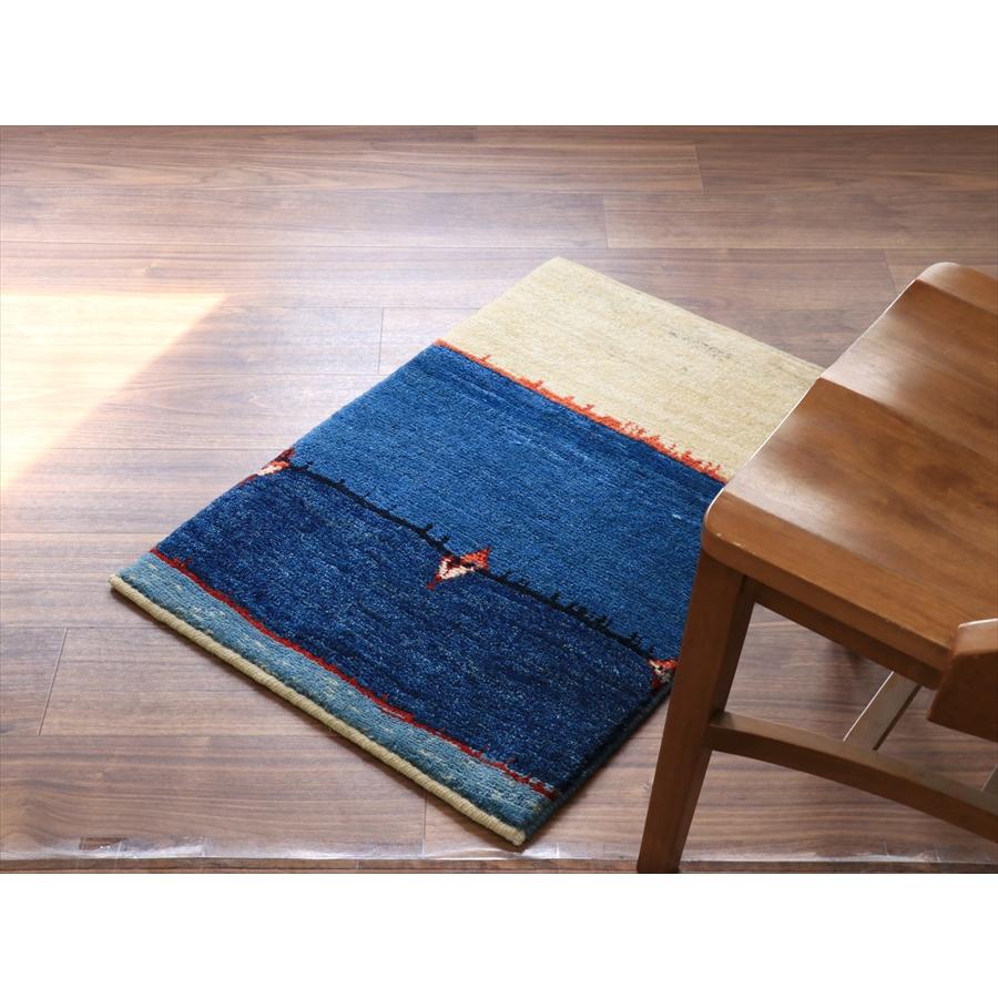 ギャッベ ノマド  84x57cm ブルー＆ナチュラルアイボリー |  | 02