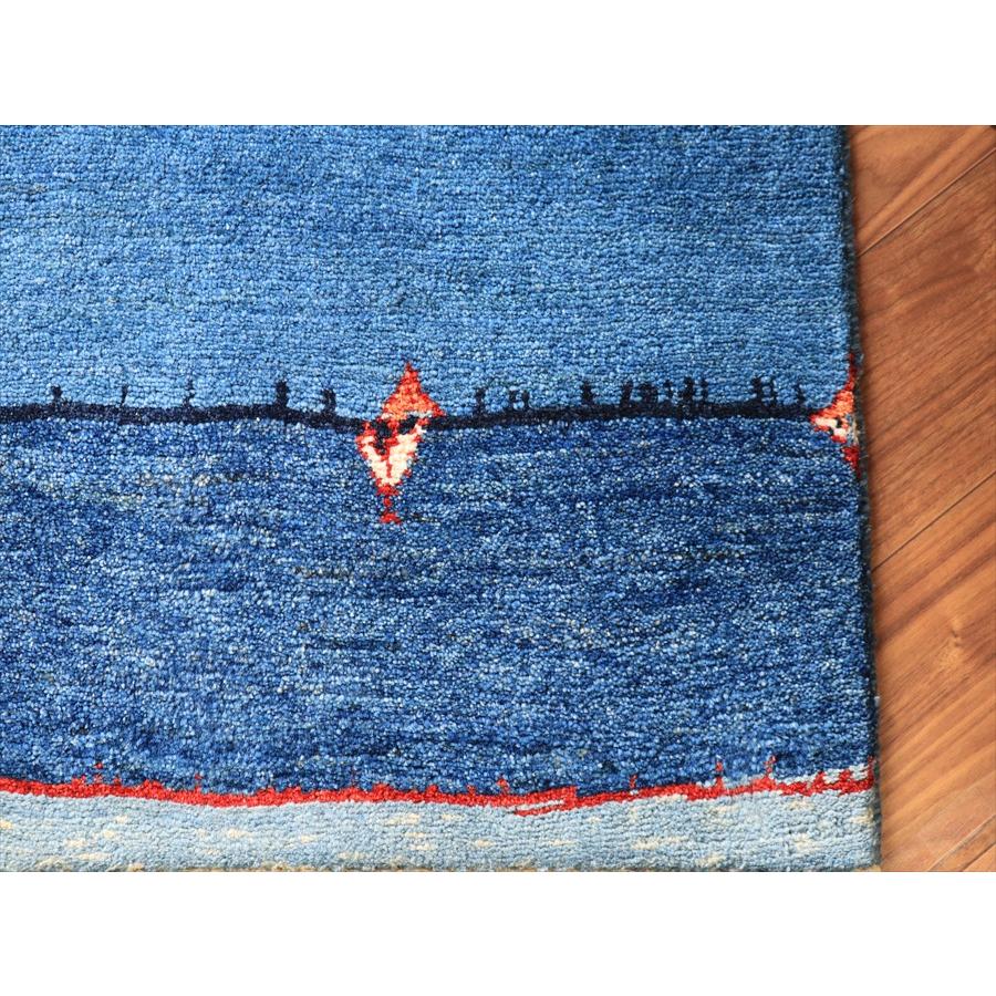 ギャッベ ノマド  84x57cm ブルー＆ナチュラルアイボリー |  | 03