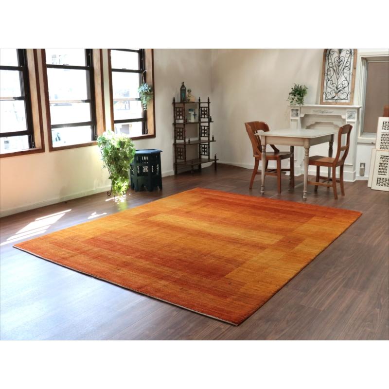ギャッベ ロリアタシュ 細かな織りの最高級ギャッベ Gabbeh Lori Atash 256x204cm イエローオレンジグラデーション |  | 01