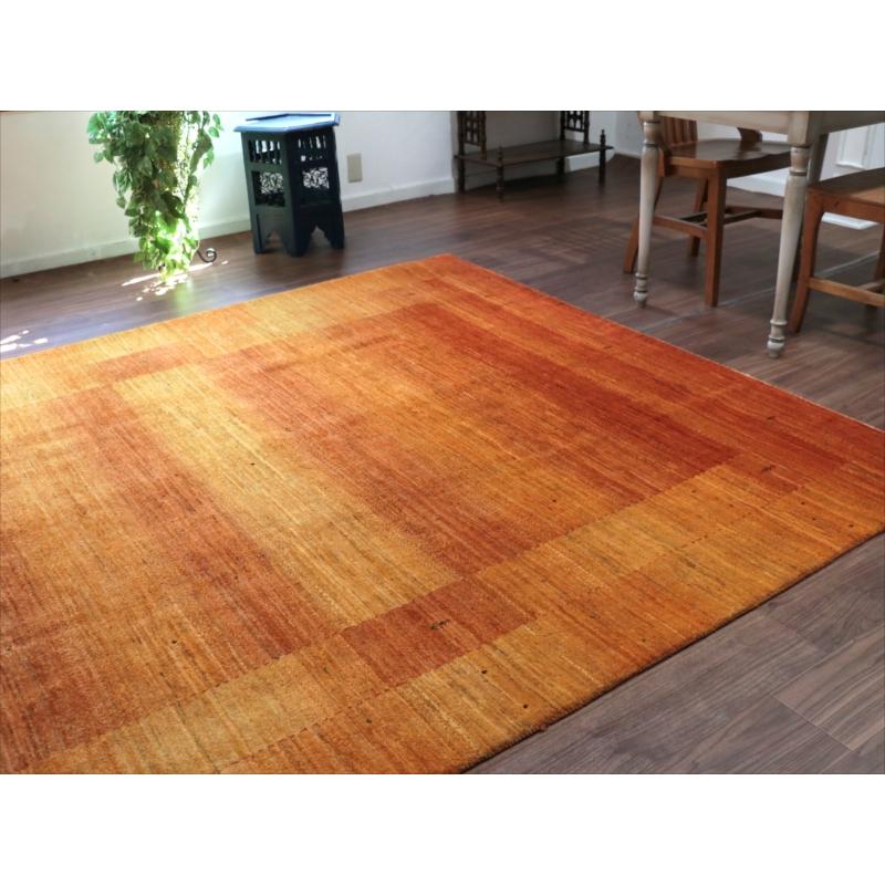 ギャッベ ロリアタシュ 細かな織りの最高級ギャッベ Gabbeh Lori Atash 256x204cm イエローオレンジグラデーション |  | 04