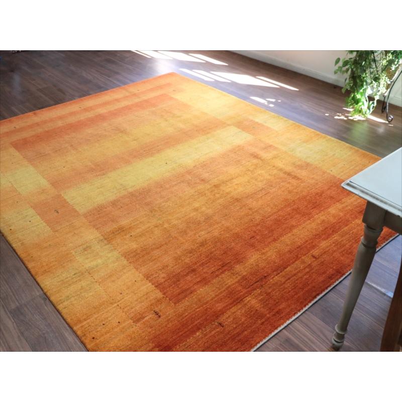 ギャッベ ロリアタシュ 細かな織りの最高級ギャッベ Gabbeh Lori Atash 256x204cm イエローオレンジグラデーション |  | 06