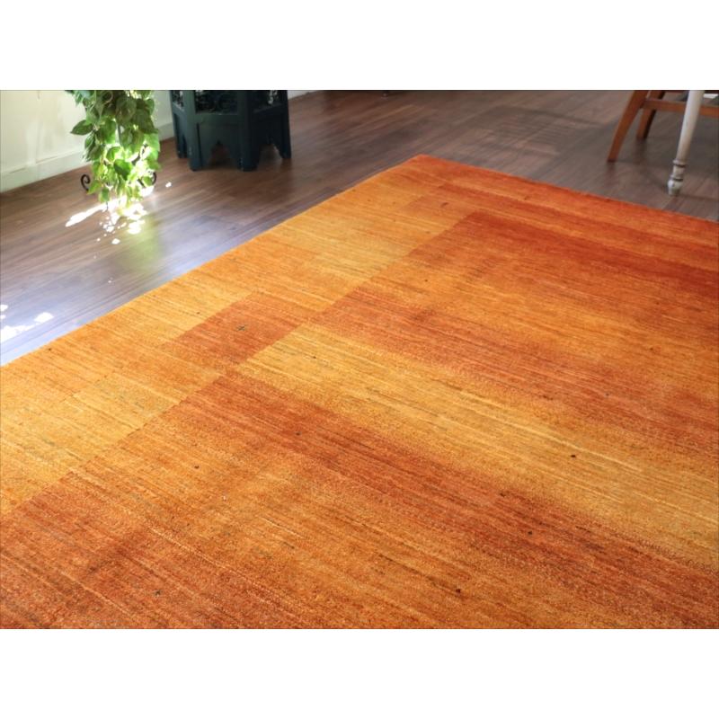 ギャッベ ロリアタシュ 細かな織りの最高級ギャッベ Gabbeh Lori Atash 256x204cm イエローオレンジグラデーション |  | 08