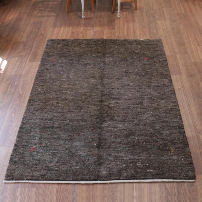 ギャッベ　Ｇａｂｂｅｈ ダークブラウン 205x155cm グラデーション　無地　シンプル　モノトーン　手織り　イラン | 