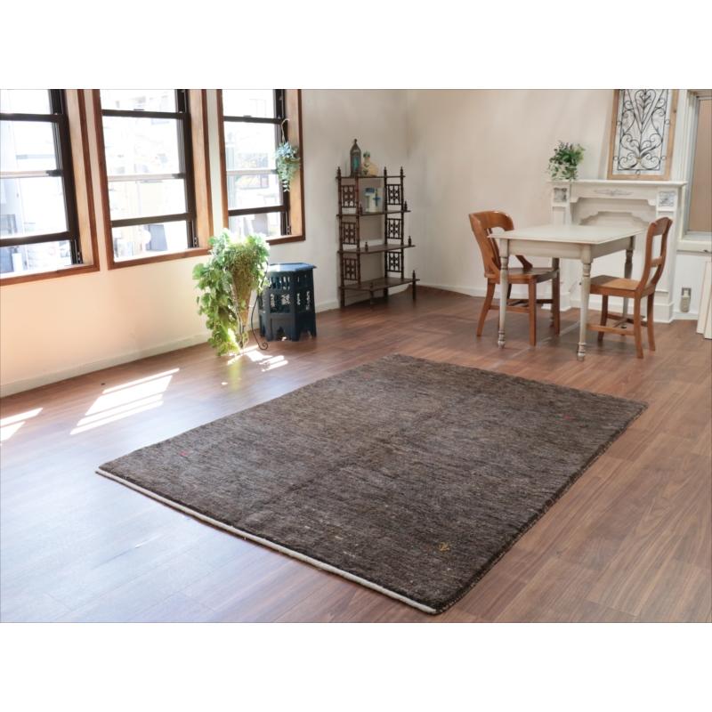ギャッベ　Ｇａｂｂｅｈ ダークブラウン 205x155cm グラデーション　無地　シンプル　モノトーン　手織り　イラン |  | 01