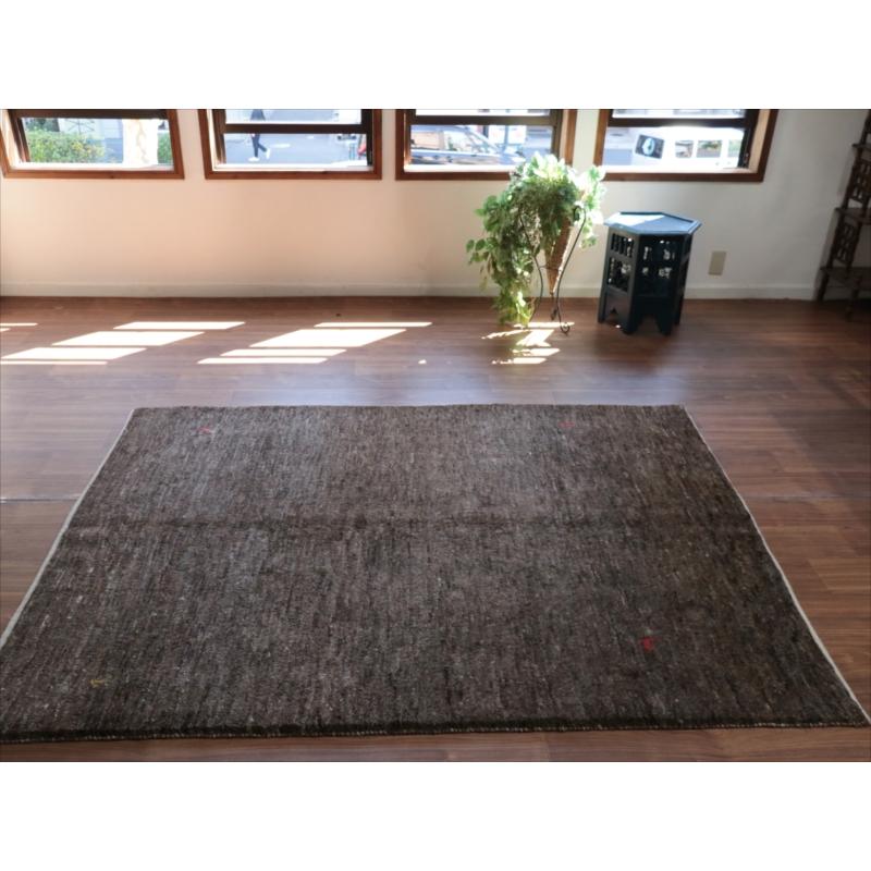 ギャッベ　Ｇａｂｂｅｈ ダークブラウン 205x155cm グラデーション　無地　シンプル　モノトーン　手織り　イラン |  | 05
