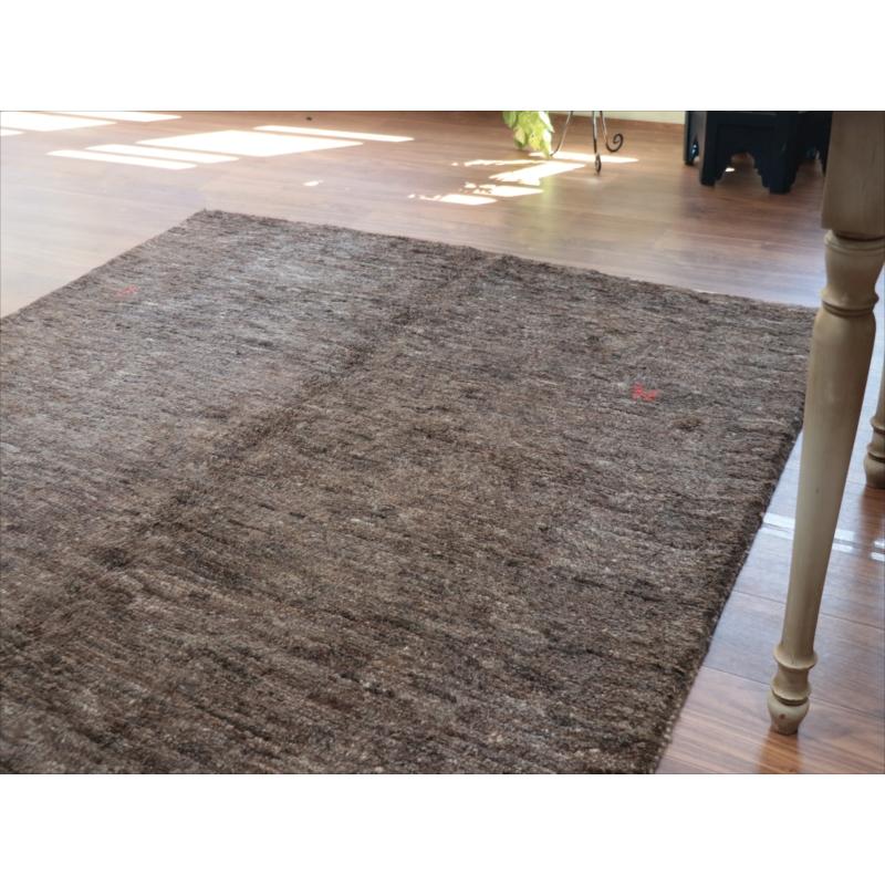 ギャッベ　Ｇａｂｂｅｈ ダークブラウン 205x155cm グラデーション　無地　シンプル　モノトーン　手織り　イラン |  | 06