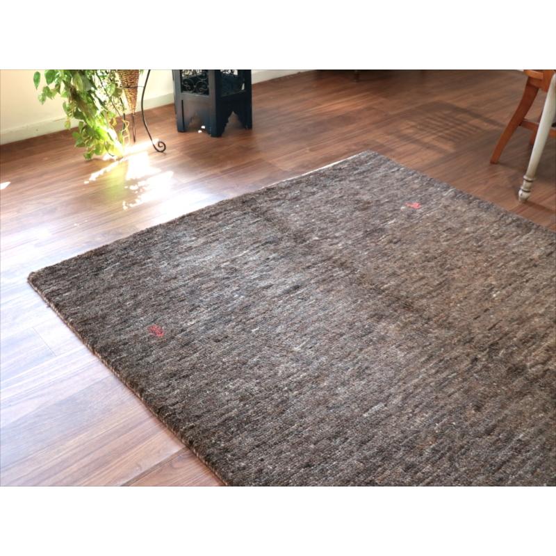 ギャッベ　Ｇａｂｂｅｈ ダークブラウン 205x155cm グラデーション　無地　シンプル　モノトーン　手織り　イラン |  | 07
