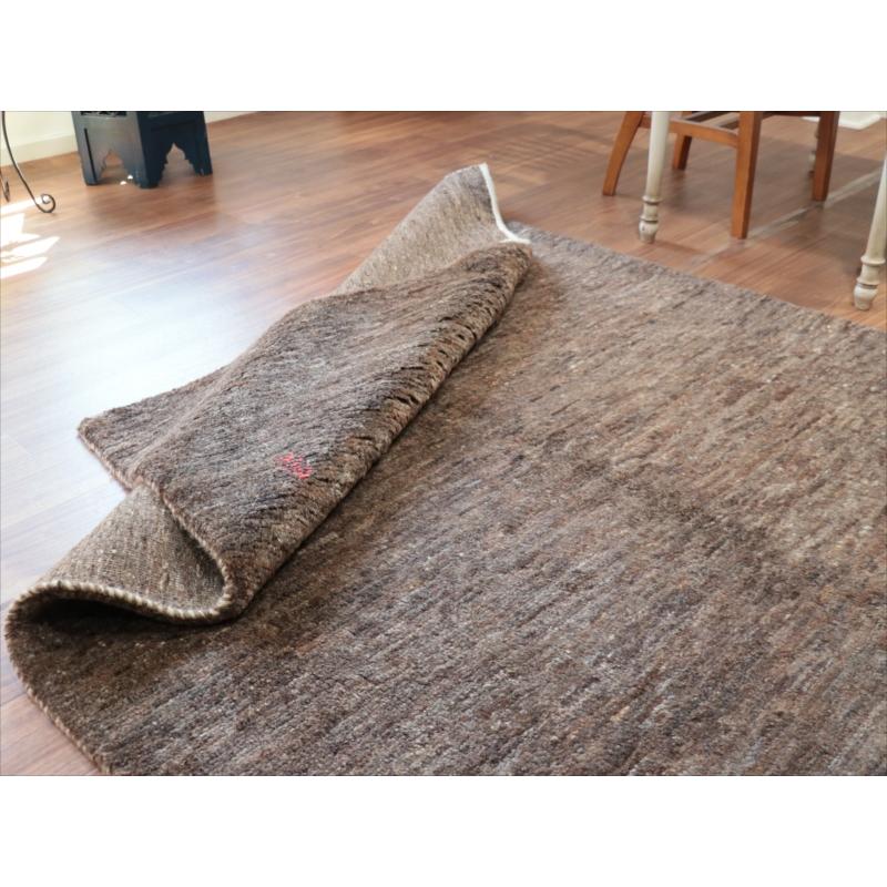 ギャッベ　Ｇａｂｂｅｈ ダークブラウン 205x155cm グラデーション　無地　シンプル　モノトーン　手織り　イラン |  | 08