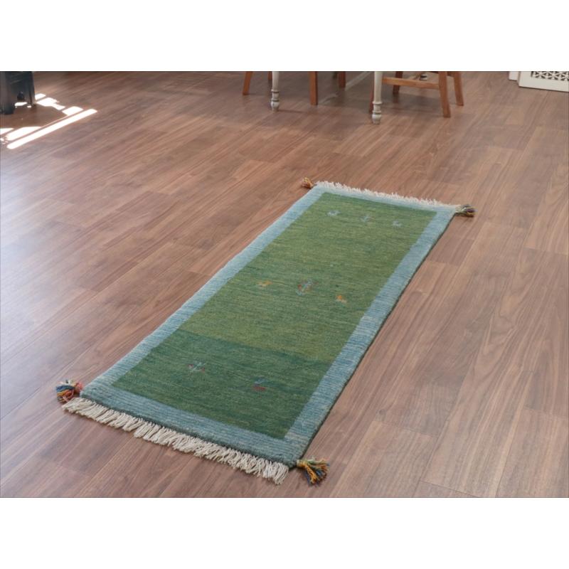 ギャッベ　プリミティブで素朴なデザイン 150x53cm グリーン　ランナー |  | 03