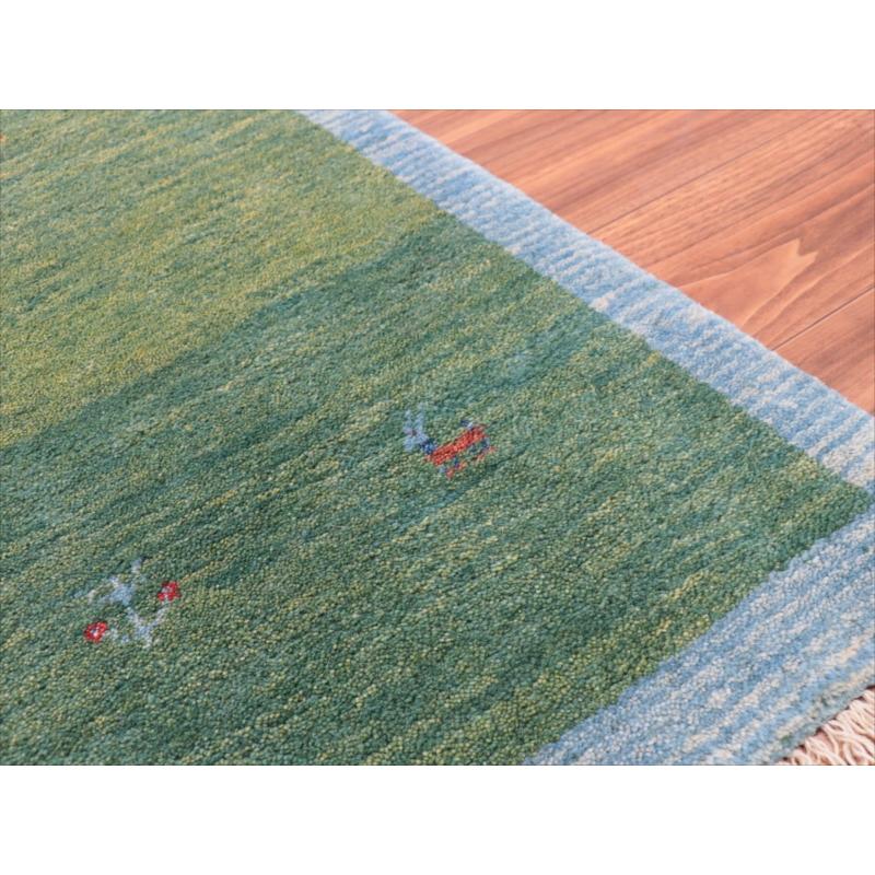 ギャッベ　プリミティブで素朴なデザイン 150x53cm グリーン　ランナー |  | 04