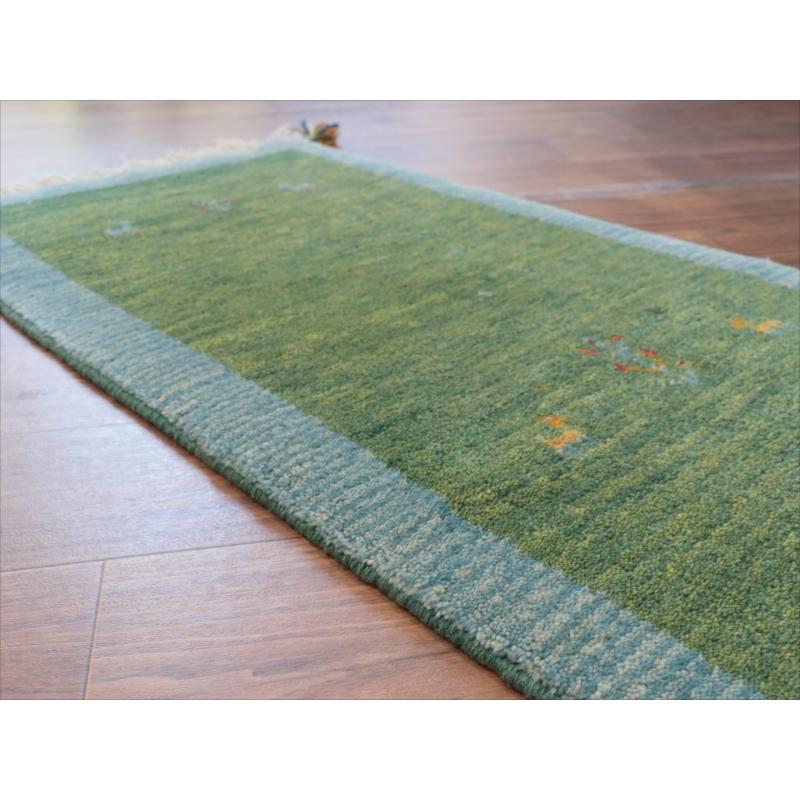 ギャッベ　プリミティブで素朴なデザイン 150x53cm グリーン　ランナー |  | 06