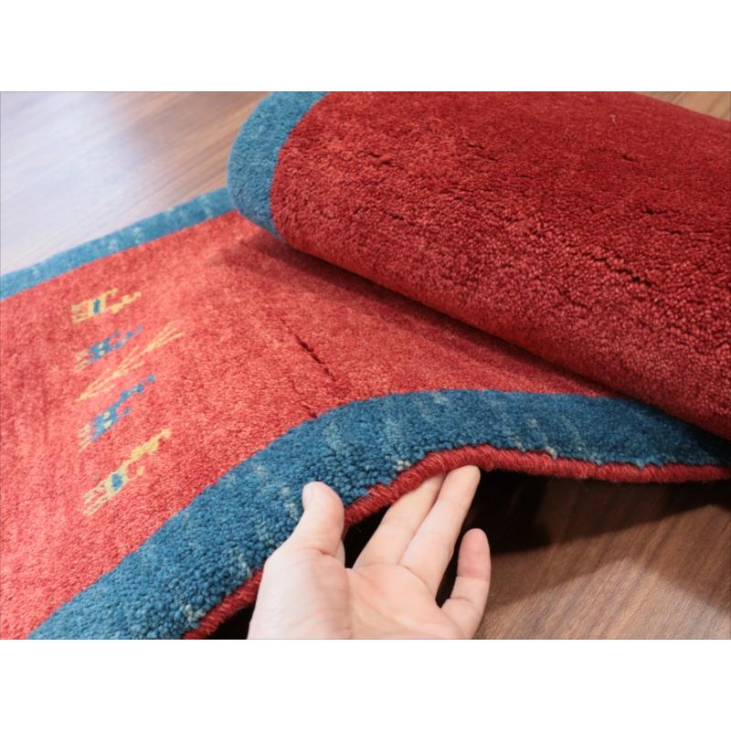 ギャッベ　プリミティブで素朴なデザイン/ 140x56cm レッド　ランナー |  | 08