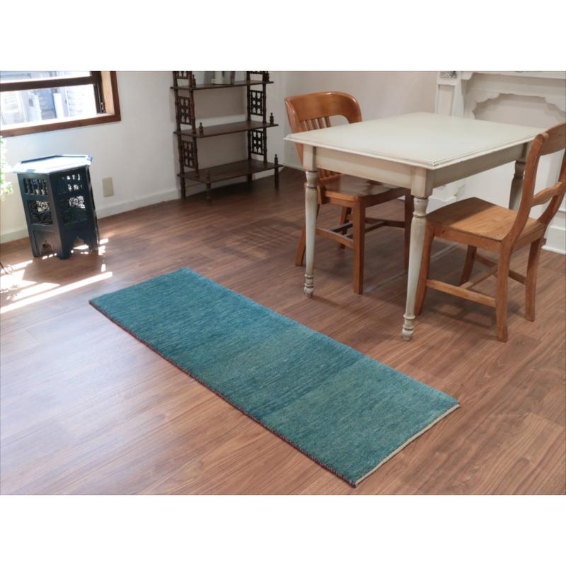 ギャッベ　ノマド/Nomad　細長ランナー 150x53cm ブルーグリーン |  | 01