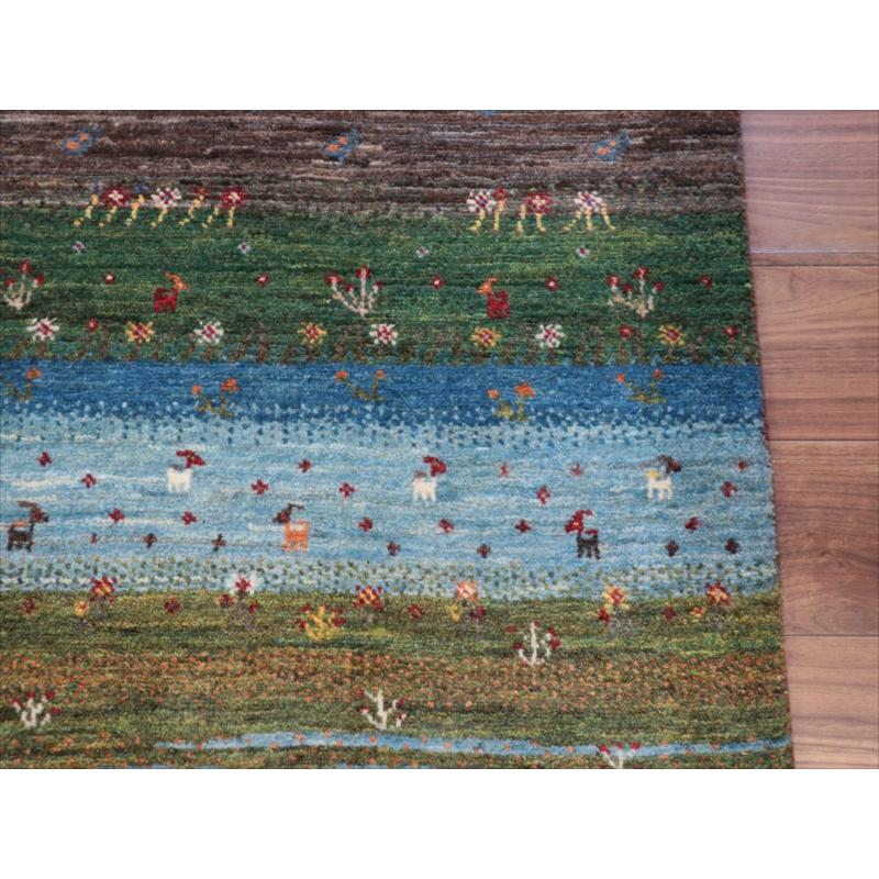 ギャッベ　バナフシェ　イラン産手織りラグ 101x67cm 広がる草原　風景のギャッベ |  | 02