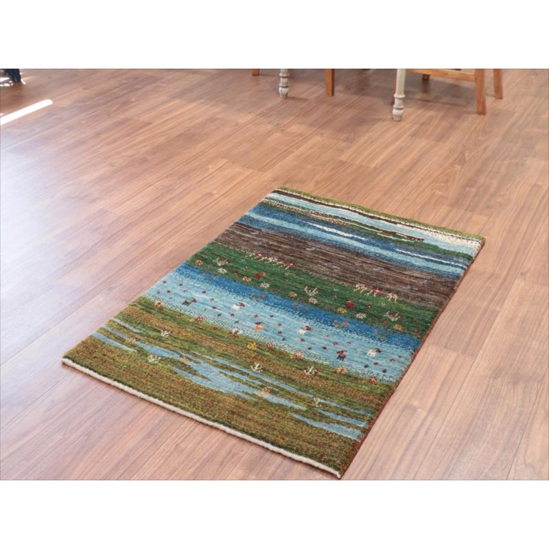 ギャッベ　バナフシェ　イラン産手織りラグ 101x67cm 広がる草原　風景のギャッベ |  | 03