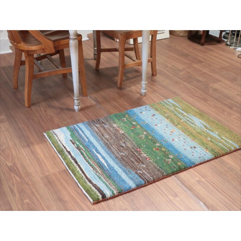 ギャッベ　バナフシェ　イラン産手織りラグ 101x67cm 広がる草原　風景のギャッベ |  | 05