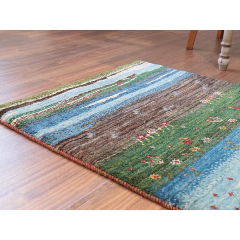 ギャッベ　バナフシェ　イラン産手織りラグ 101x67cm 広がる草原　風景のギャッベ |  | 06