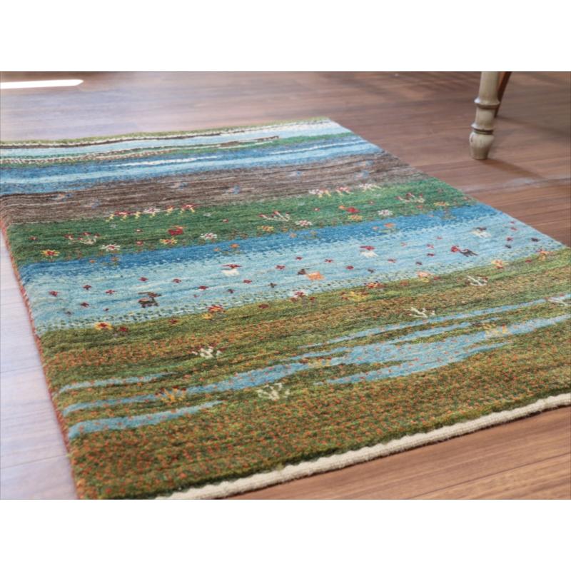 ギャッベ　バナフシェ　イラン産手織りラグ 101x67cm 広がる草原　風景のギャッベ |  | 07