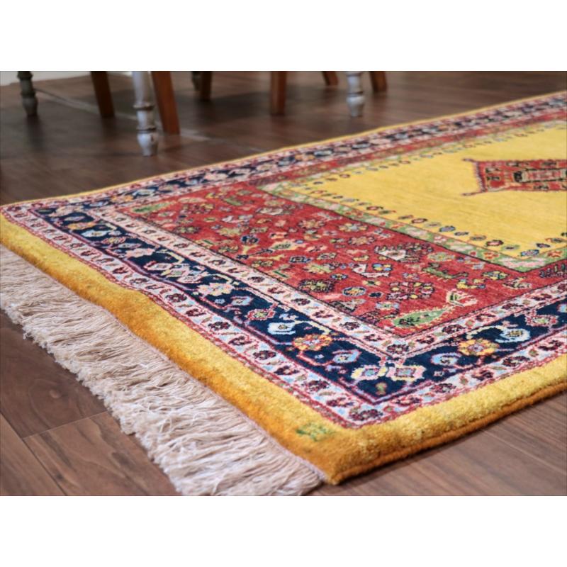 ギャッベ　Luribaft/ルリバフ 152x102cm 緻密な織り　イエロー レッド ネイビー　クラシックデザイン　メダリオン |  | 11