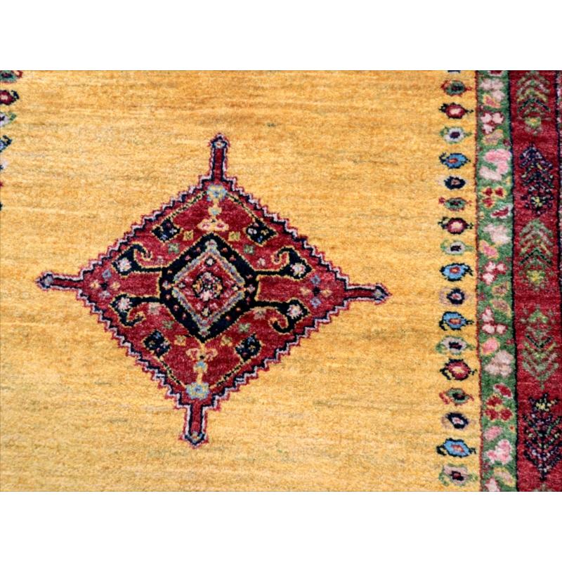 ギャッベ　Luribaft/ルリバフ 152x102cm 緻密な織り　イエロー レッド ネイビー　クラシックデザイン　メダリオン |  | 12