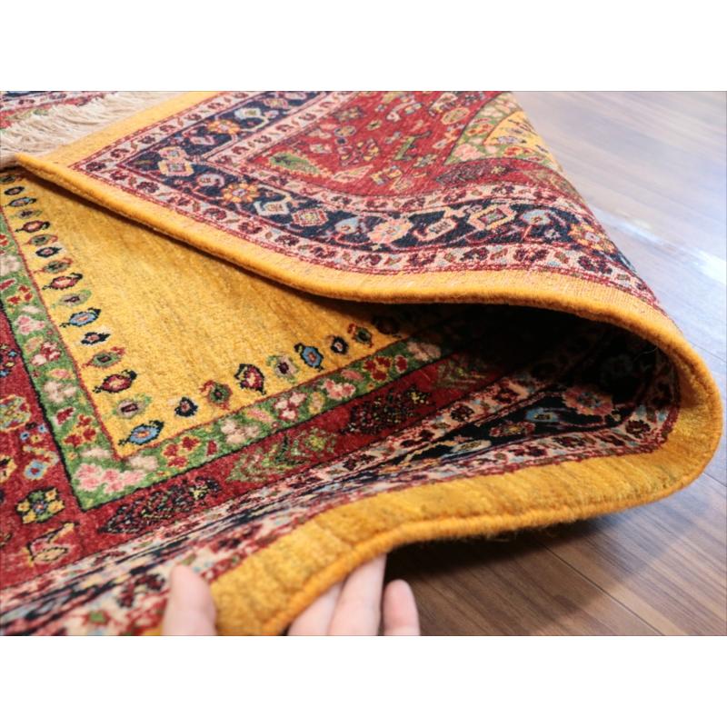 ギャッベ　Luribaft/ルリバフ 152x102cm 緻密な織り　イエロー レッド ネイビー　クラシックデザイン　メダリオン |  | 13
