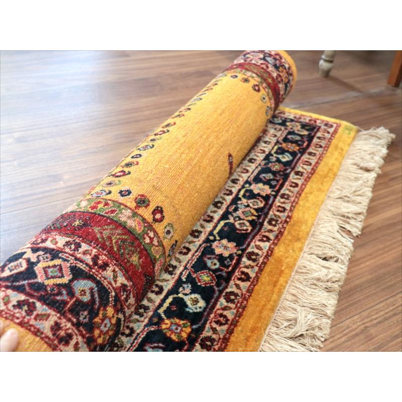ギャッベ　Luribaft/ルリバフ 152x102cm 緻密な織り　イエロー レッド ネイビー　クラシックデザイン　メダリオン |  | 16