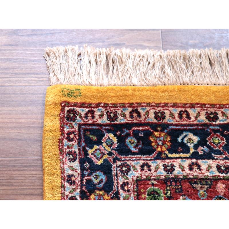 ギャッベ　Luribaft/ルリバフ 152x102cm 緻密な織り　イエロー レッド ネイビー　クラシックデザイン　メダリオン |  | 09