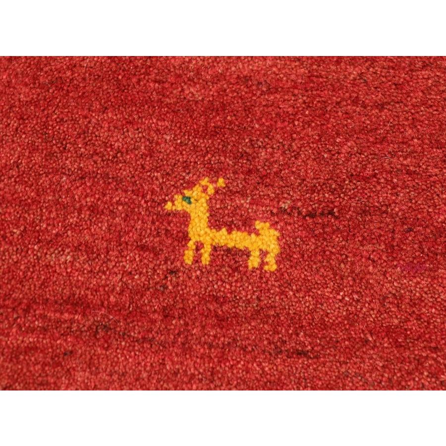 ギャッベ　イラン手織り　レッド 244×194cm 無地　シンプル　 |  | 04