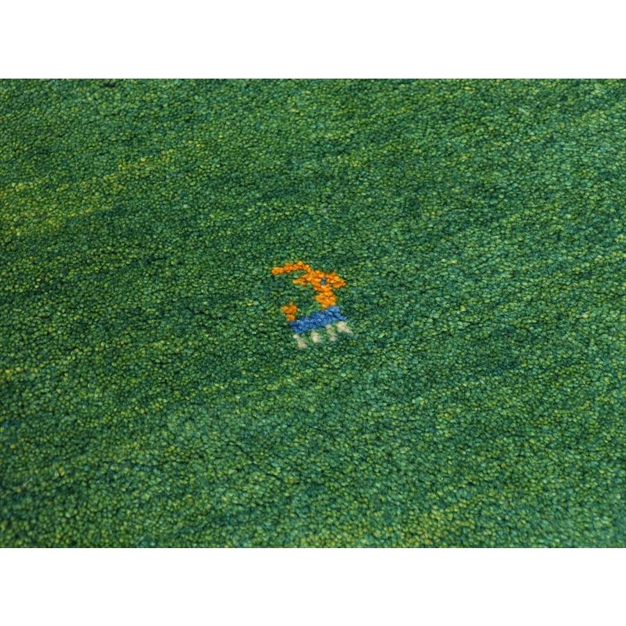 ギャッベ　イラン手織り　グリーン 245×206cm シンプル　無地 |  | 05
