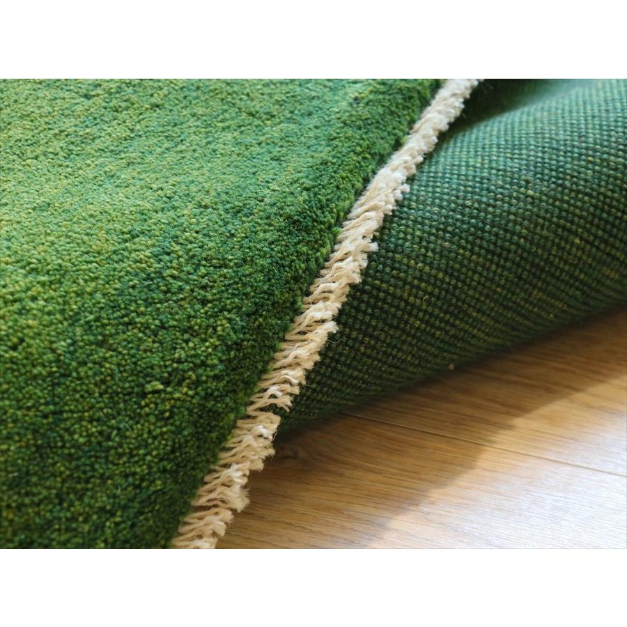 ギャッベ　イラン手織り　グリーン 245×206cm シンプル　無地 |  | 06