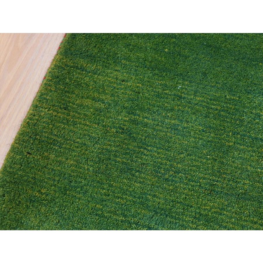 ギャッベ　イラン手織り　グリーン 245×206cm シンプル　無地 |  | 08