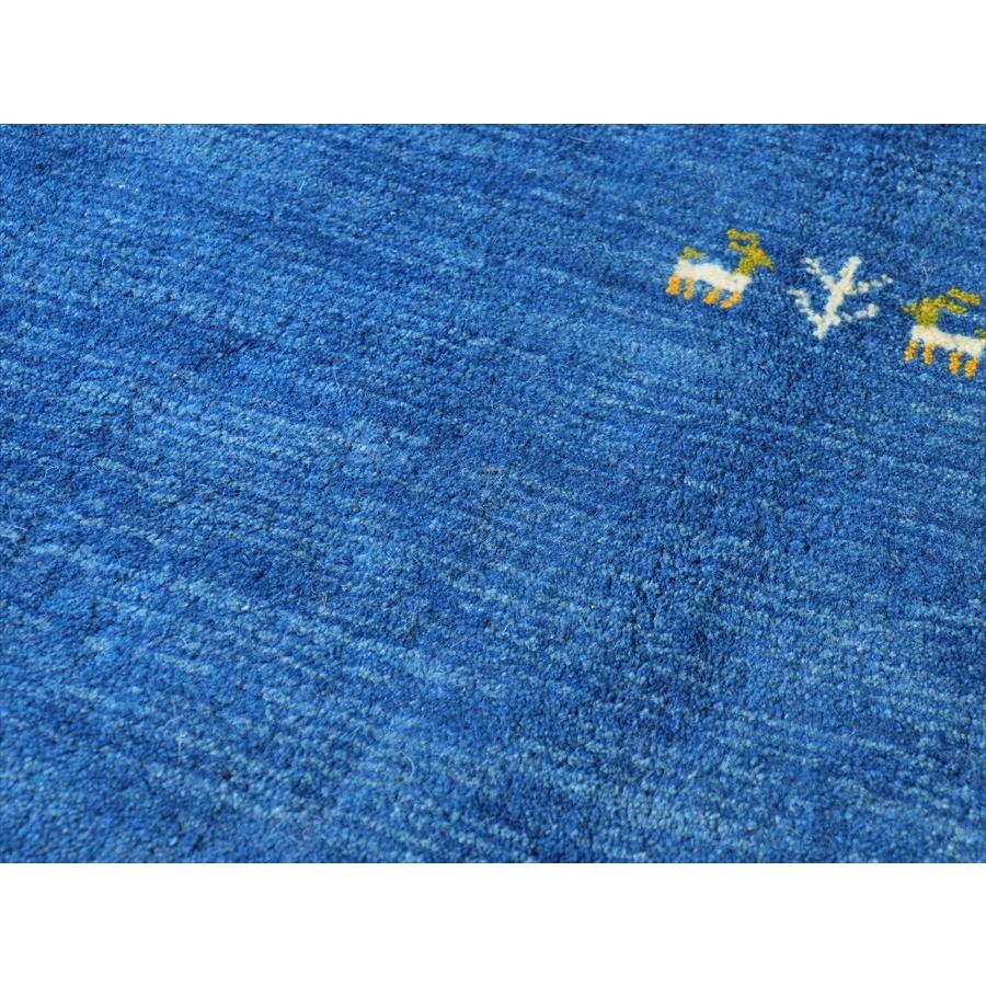 ギャッベ ブルー　イラン産手織りラグ 240×203cm シンプル　無地 |  | 09