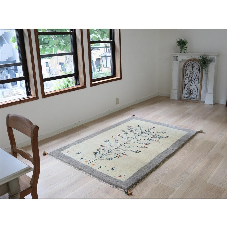 Gabbeh ギャッベ ナチュラルアイボリー 172×123cm シンプル　無地 イラン産 手織りギャッベ トライバルラグ |  | 01
