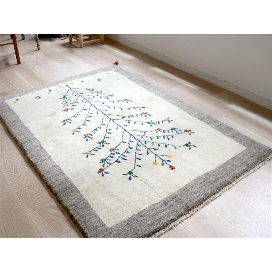 Gabbeh ギャッベ ナチュラルアイボリー 172×123cm シンプル　無地 イラン産 手織りギャッベ トライバルラグ |  | 05