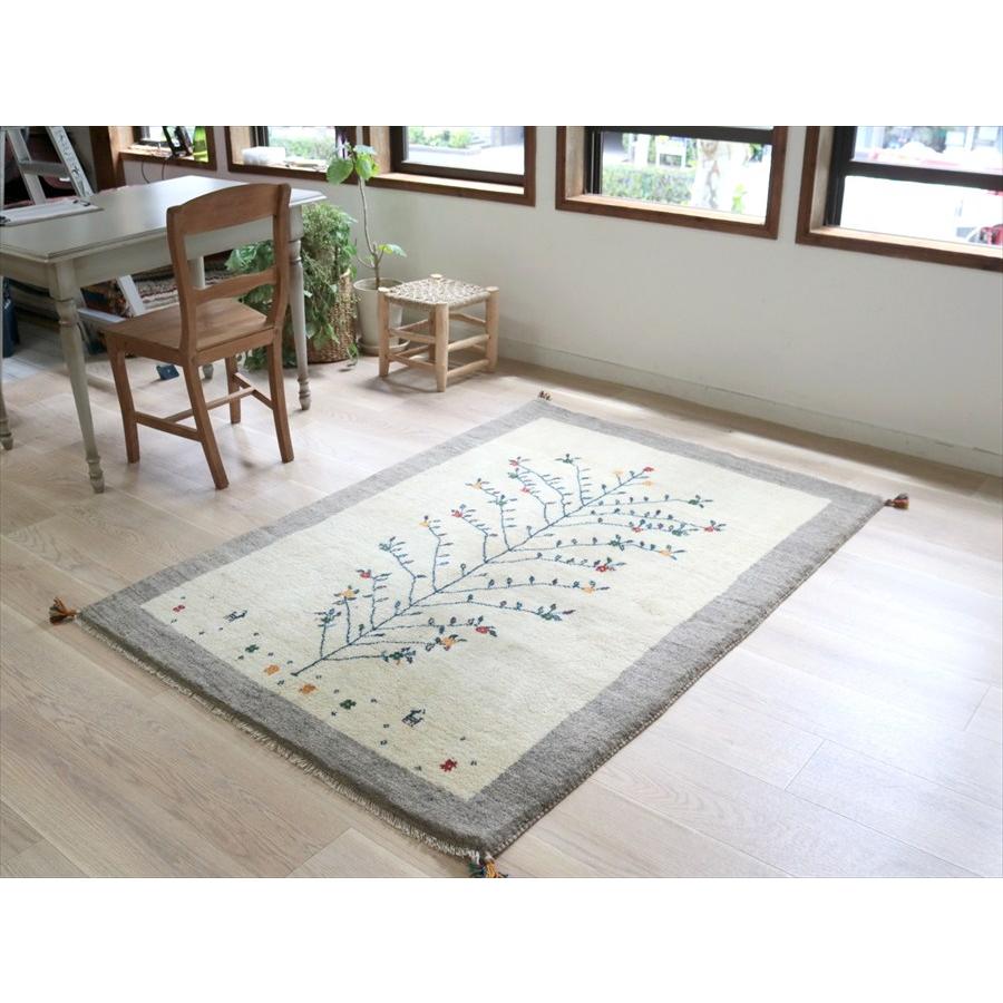 Gabbeh ギャッベ ナチュラルアイボリー 172×123cm シンプル　無地 イラン産 手織りギャッベ トライバルラグ |  | 06