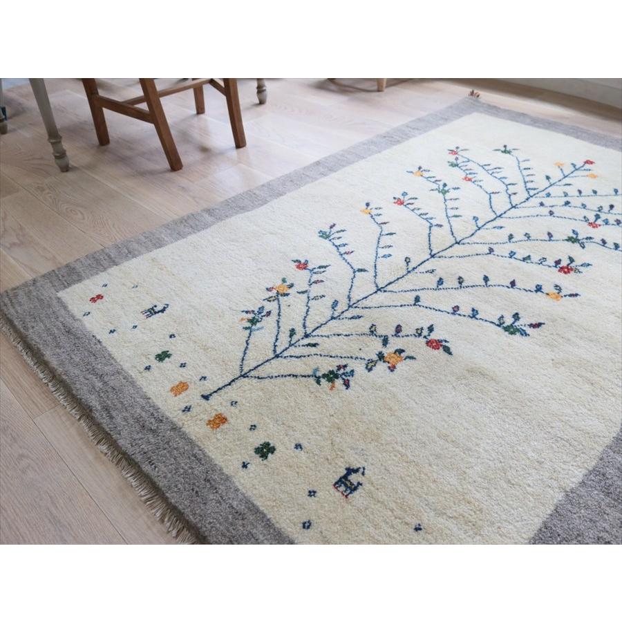 Gabbeh ギャッベ ナチュラルアイボリー 172×123cm シンプル　無地 イラン産 手織りギャッベ トライバルラグ |  | 07