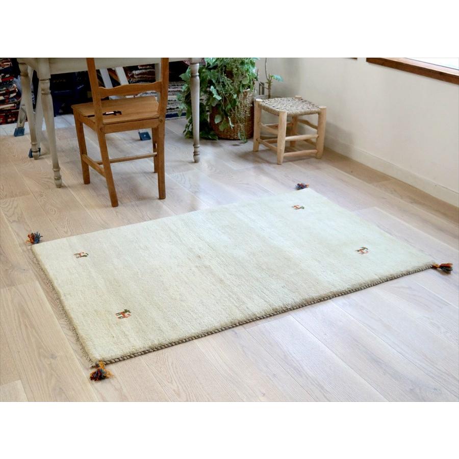 ギャッベ イラン産 手織りラグ 148×93cm Gabbeh ナチュラルアイボリー |  | 01