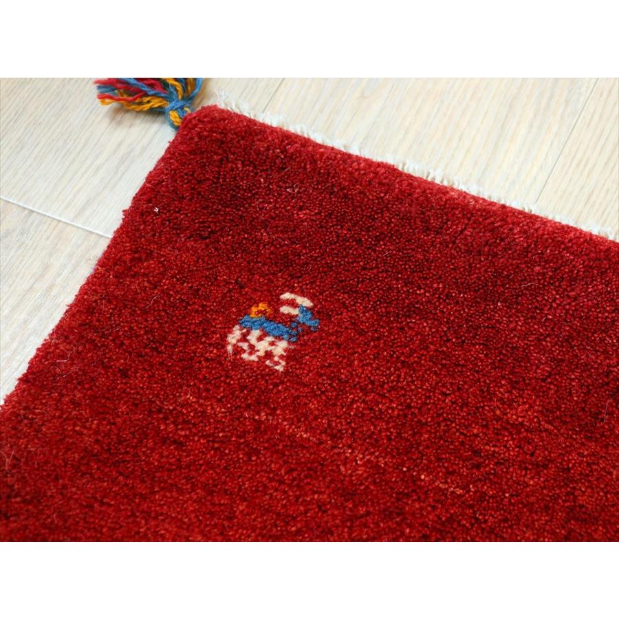 ギャッベ ギャベ 手織り イラン 90×62cm 玄関マット　レッド　シンプル　無地 |  | 04