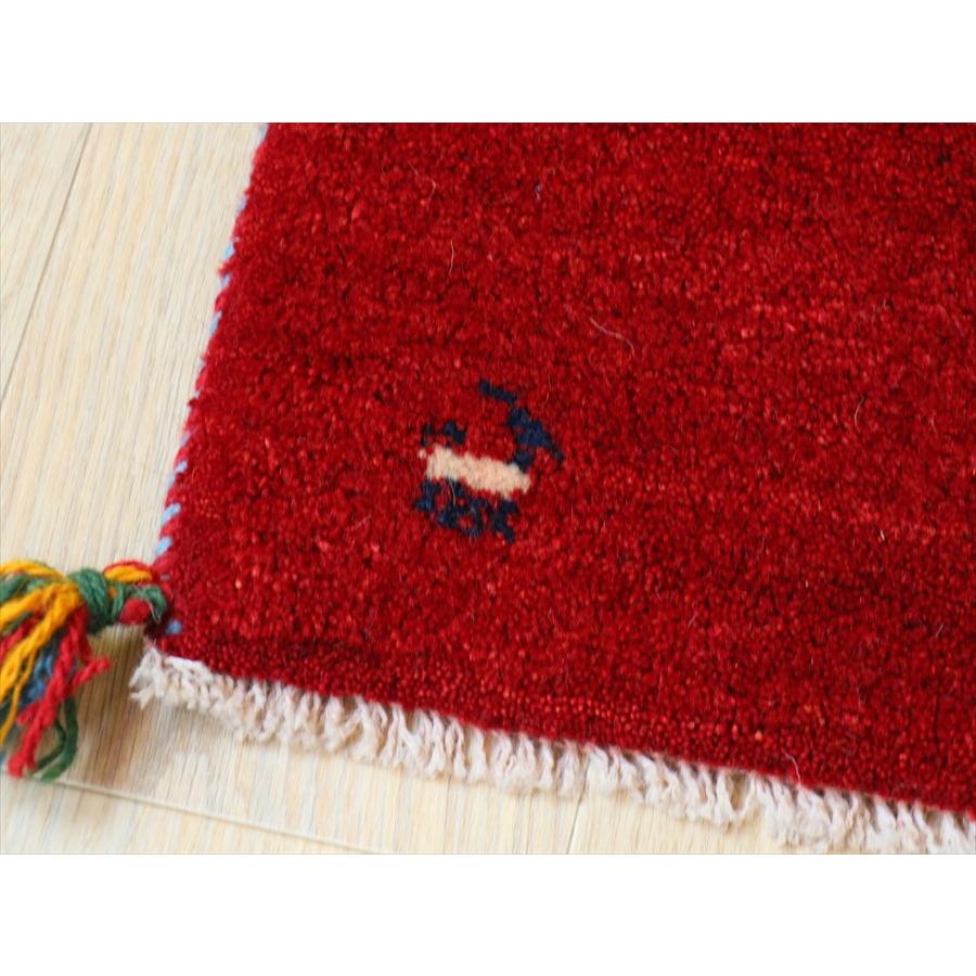 ギャッベ ギャベ 手織り イラン 85×55cm 玄関マット　レッド　シンプル　無地 |  | 03
