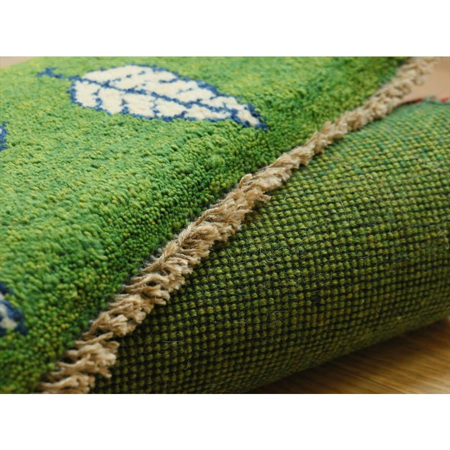 ギャベ イラン産手織り 88×60cm グリーングラデーション　ラクダ　玄関マット |  | 05